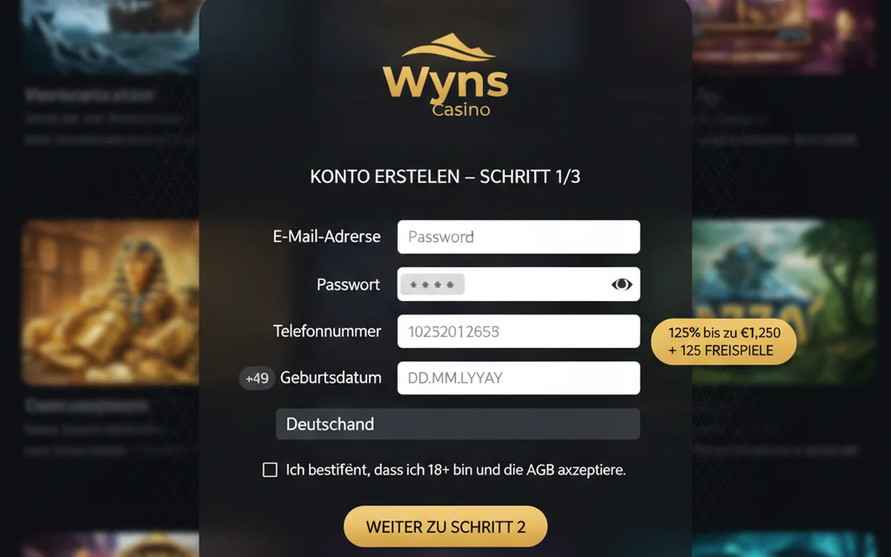 Registrierung in unter 60 Sekunden – Wyns